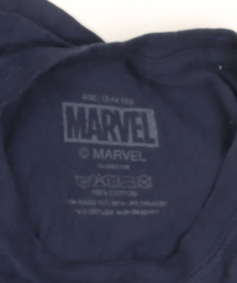 Marvel Boys Blue T-Shirt 13-14 Years Comic Graphic