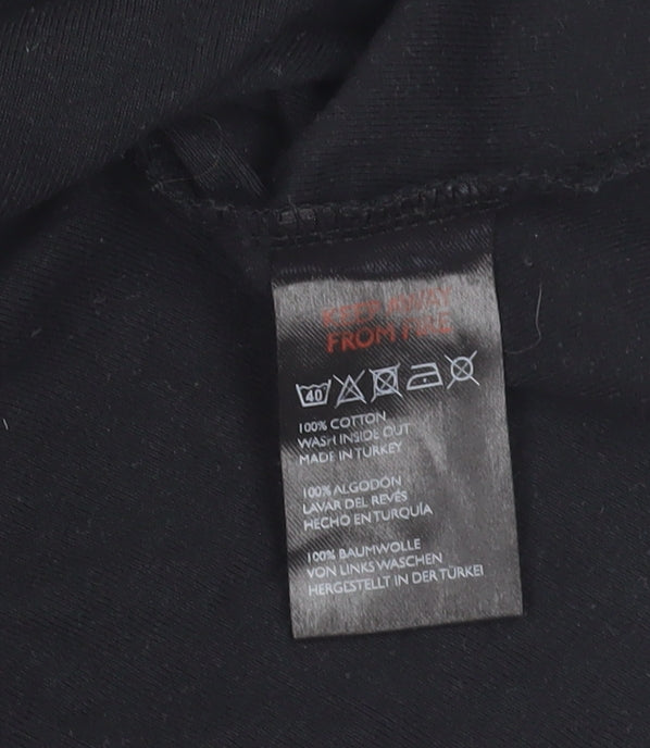 Womens UK Size M Urban Outfitters Black Cropped T-Shirt