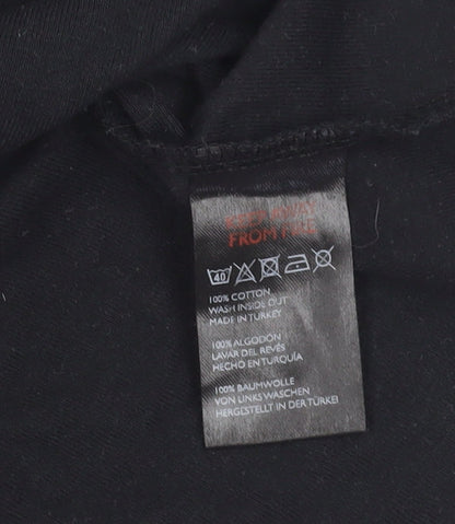Womens UK Size M Urban Outfitters Black Cropped T-Shirt