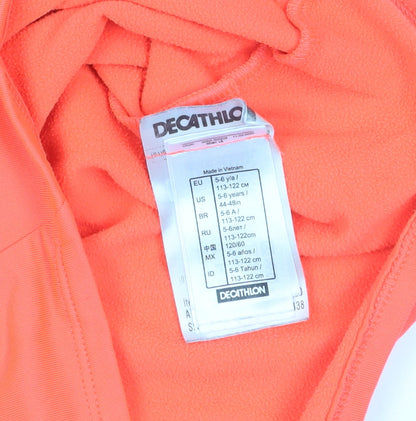 Decathlon Girls Orange 1/4 Zip Sweatshirt, 5-6 Years, Lightweight