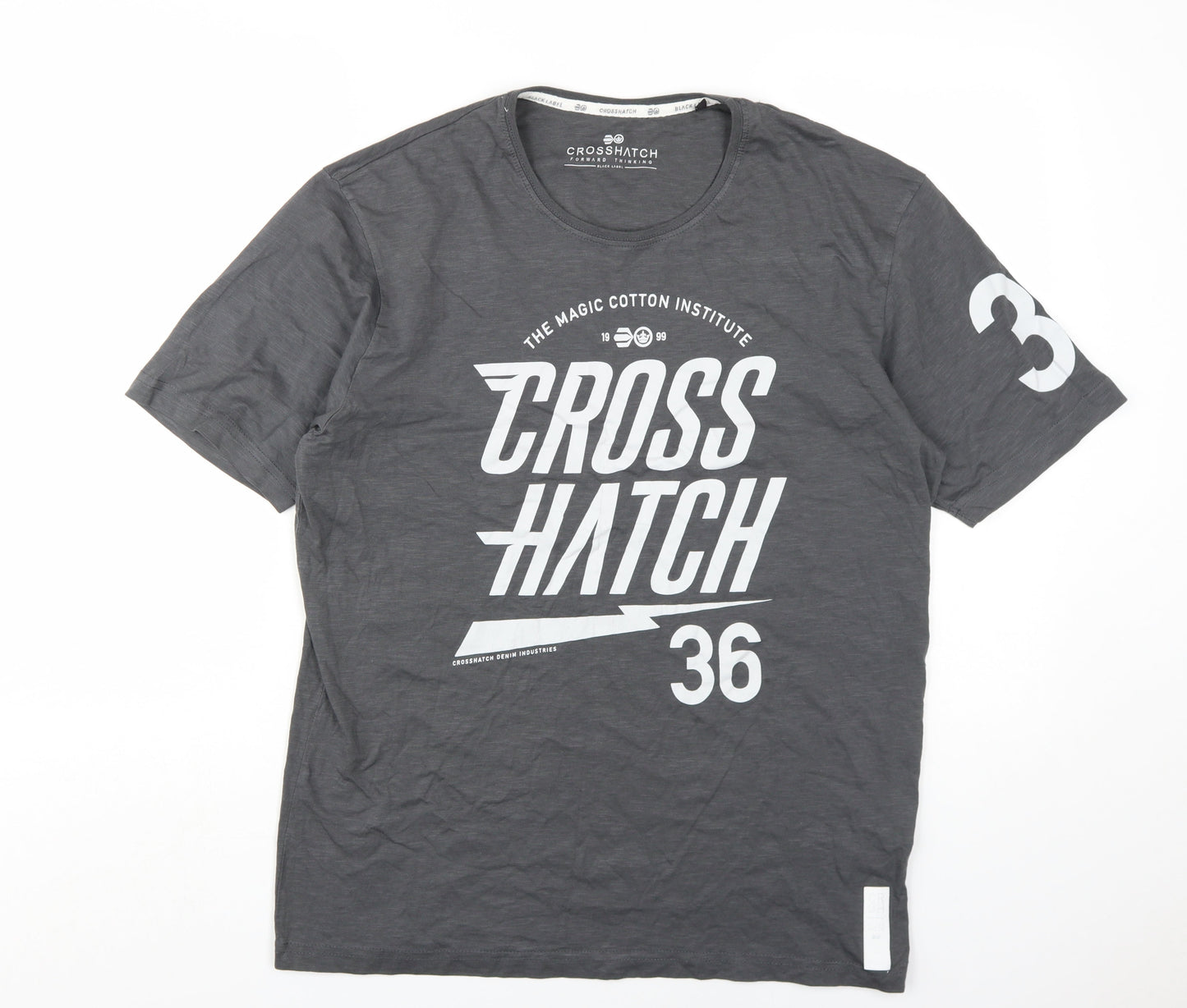Mens UK Size XL Crosshatch Grey  T-Shirt