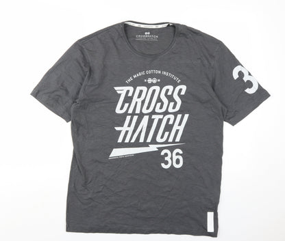 Mens UK Size XL Crosshatch Grey  T-Shirt