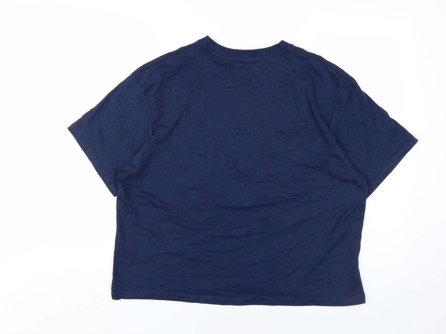 Womens UK Size M Disney Blue Basic T-Shirt