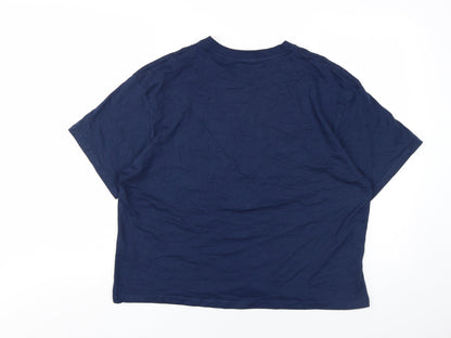 Womens UK Size M Disney Blue Basic T-Shirt
