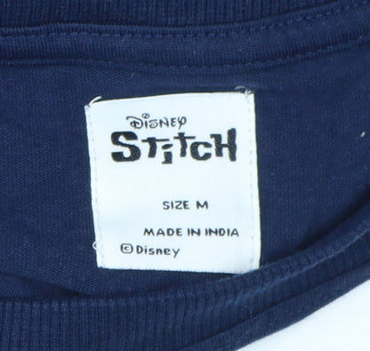 Womens UK Size M Disney Blue Basic T-Shirt