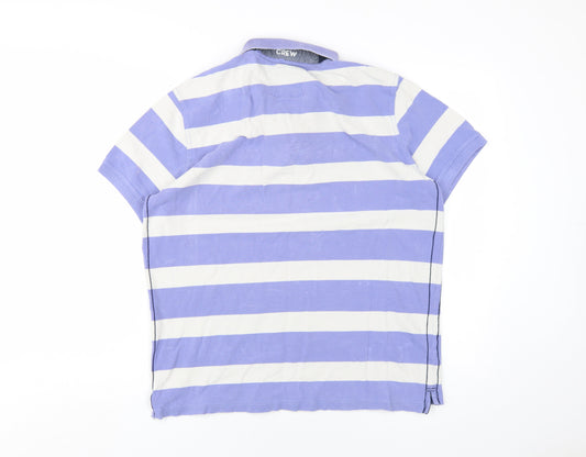 Crew Clothing Men's Purple Striped Polo Shirt L
