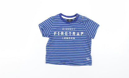 Firetrap Boys Blue Striped T-Shirt, Size 12-18 Months