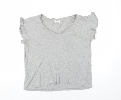 Womens UK Size 12 MNG Grey Basic T-Shirt