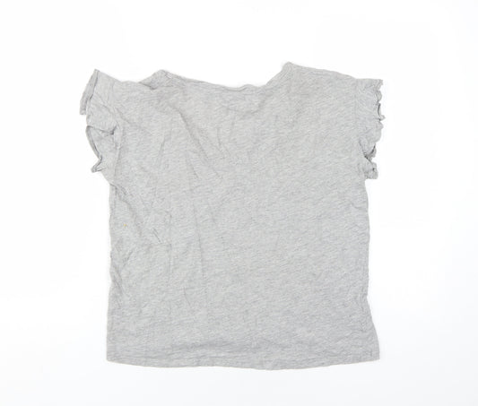 MNG Women's Grey Basic V-Neck T-Shirt, Size 12