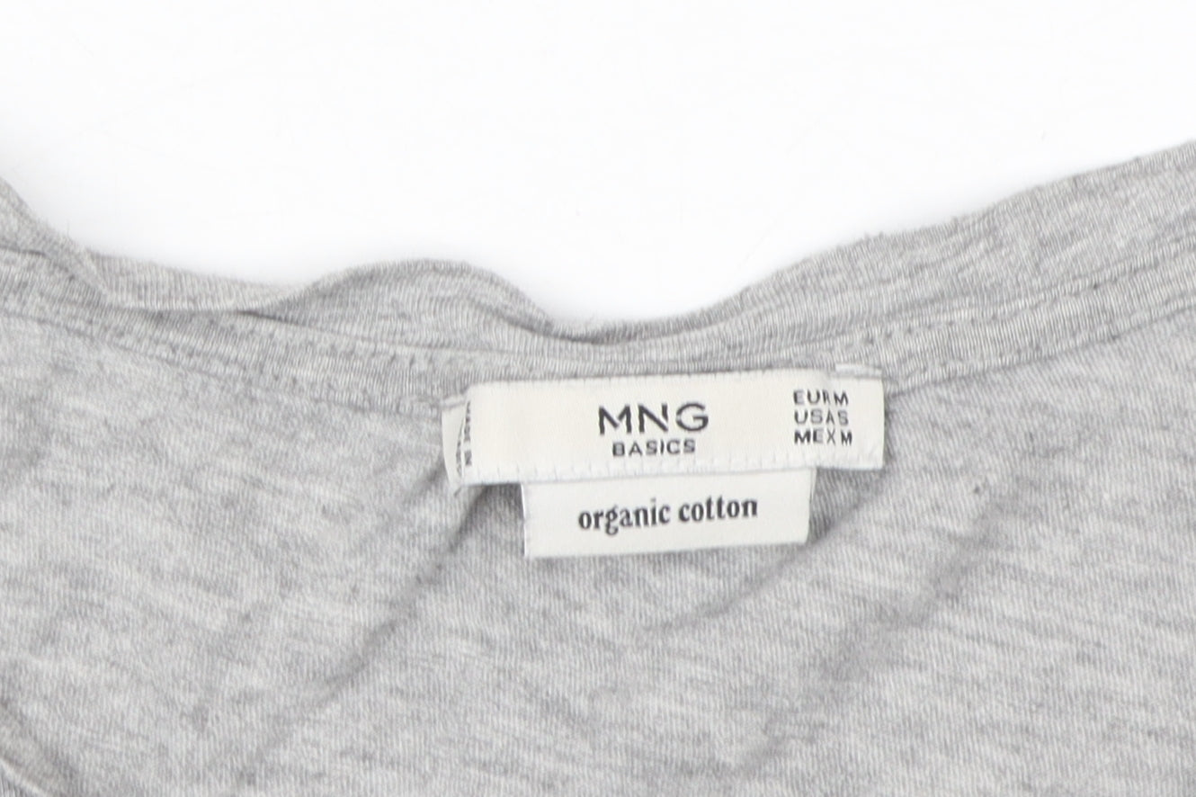 Womens UK Size 12 MNG Grey Basic T-Shirt