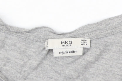 Womens UK Size 12 MNG Grey Basic T-Shirt