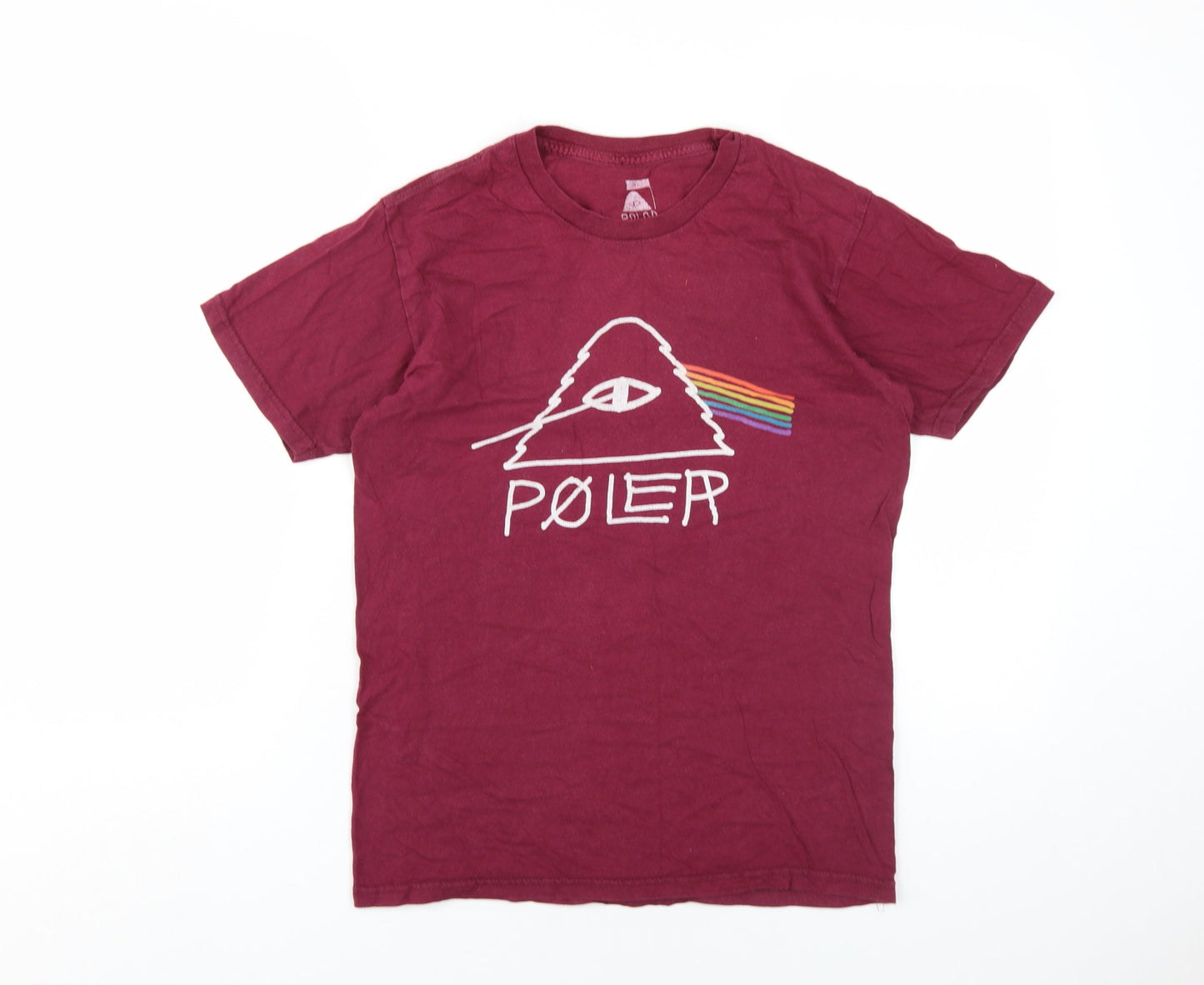Poler Unisex Red T-Shirt, Size S, Casual, Crew Neck