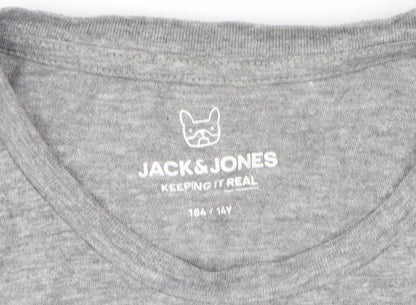 Jack & Jones Boys Grey Logo T-Shirt, Size 14 Years