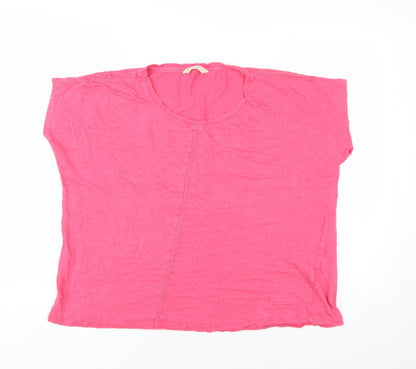 Womens UK Size 2XL Woolovers Pink Basic T-Shirt