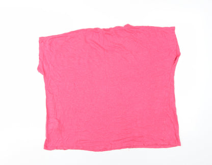 Womens UK Size 2XL Woolovers Pink Basic T-Shirt