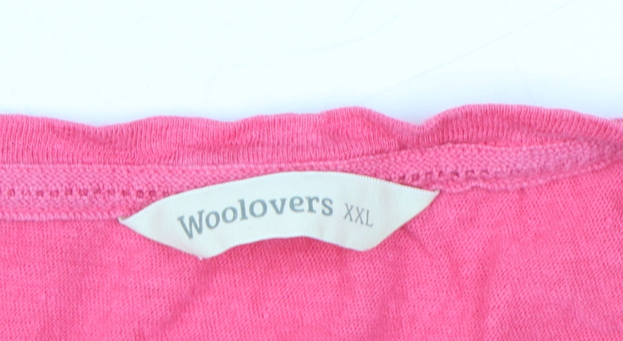 Womens UK Size 2XL Woolovers Pink Basic T-Shirt