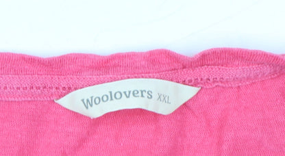 Womens UK Size 2XL Woolovers Pink Basic T-Shirt