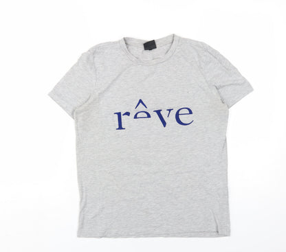 Womens UK Size S Selected Femme Grey Basic T-Shirt