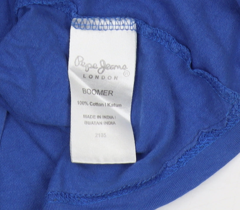 Pepe Jeans Men's Blue T-Shirt, M, Cotton, Graphic Print