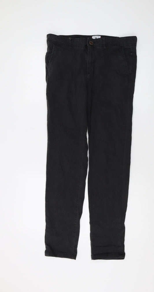 Jack & Jones Men's Black Trousers, 32 Waist, Straight Fit