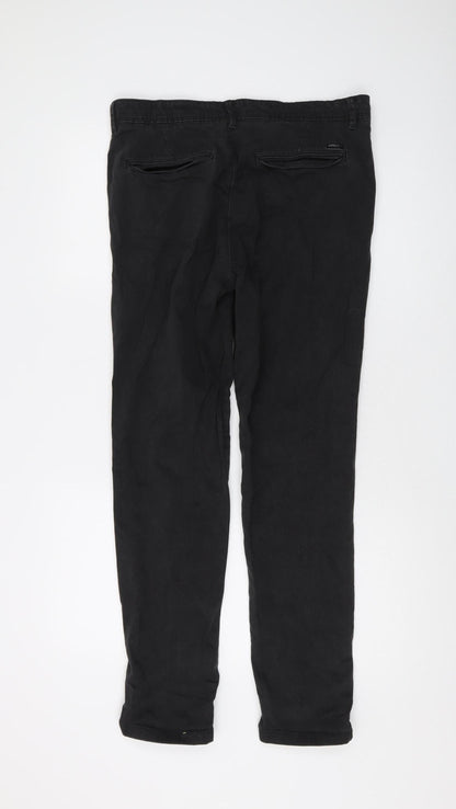 Jack & Jones Men's Black Trousers, 32 Waist, Straight Fit