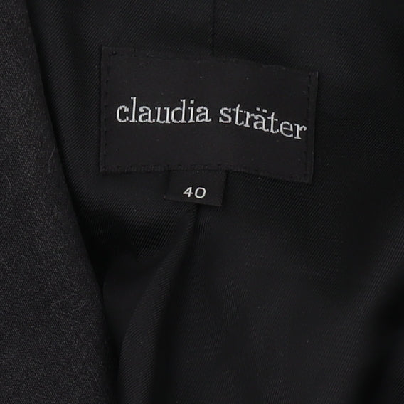 Claudia Sträter Women's Black Long Overcoat Size 12