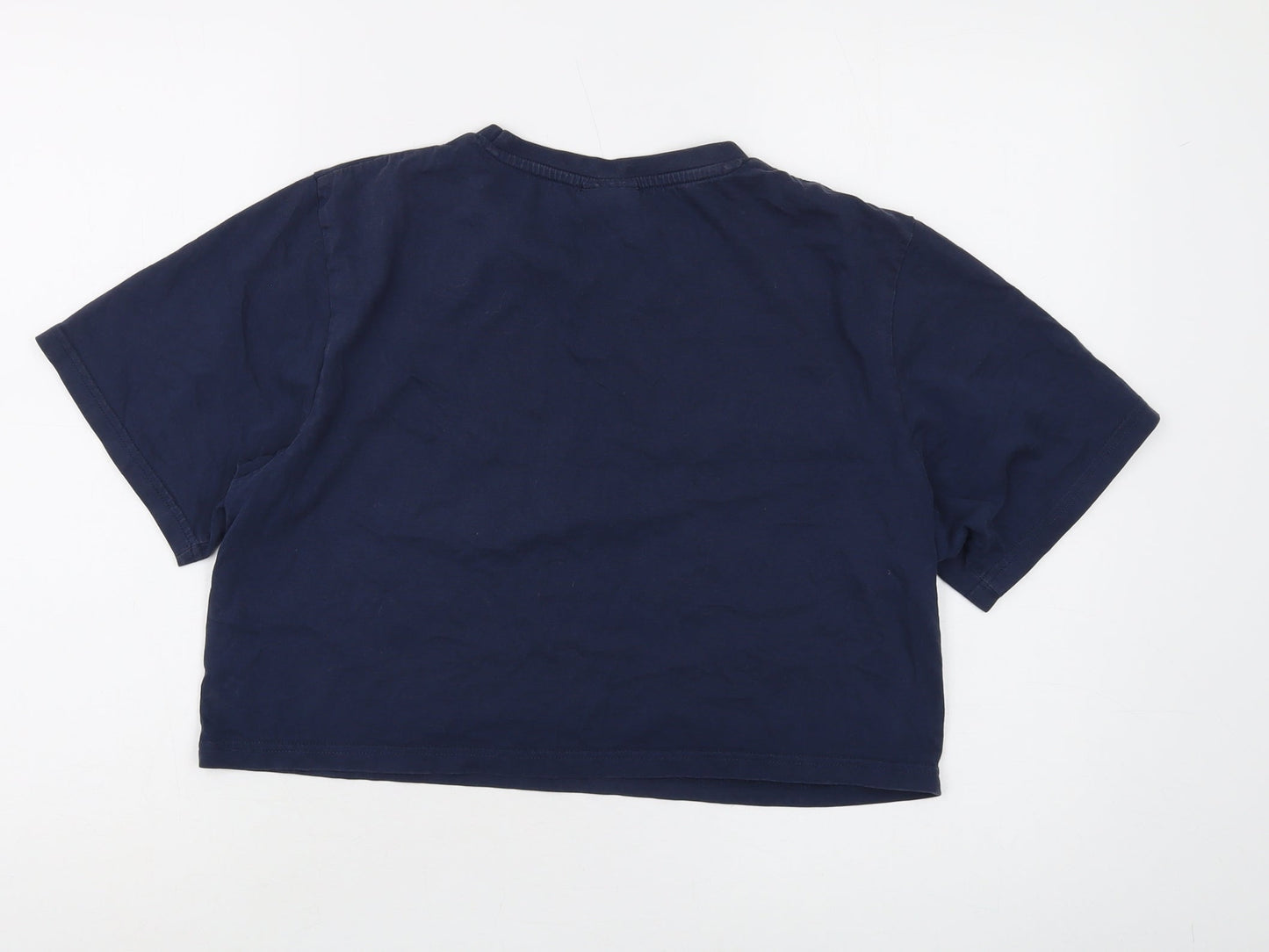 Womens UK Size 10 ellesse Blue Cropped T-Shirt