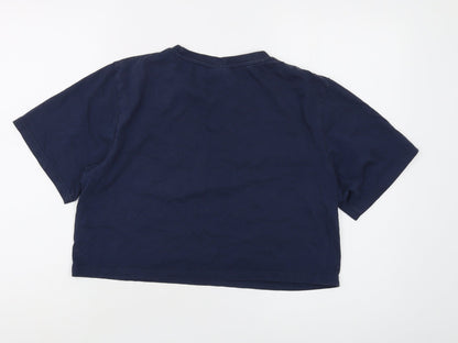 Womens UK Size 10 ellesse Blue Cropped T-Shirt
