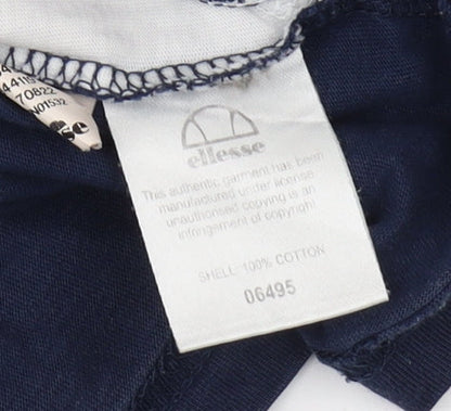 Womens UK Size 10 ellesse Blue Cropped T-Shirt