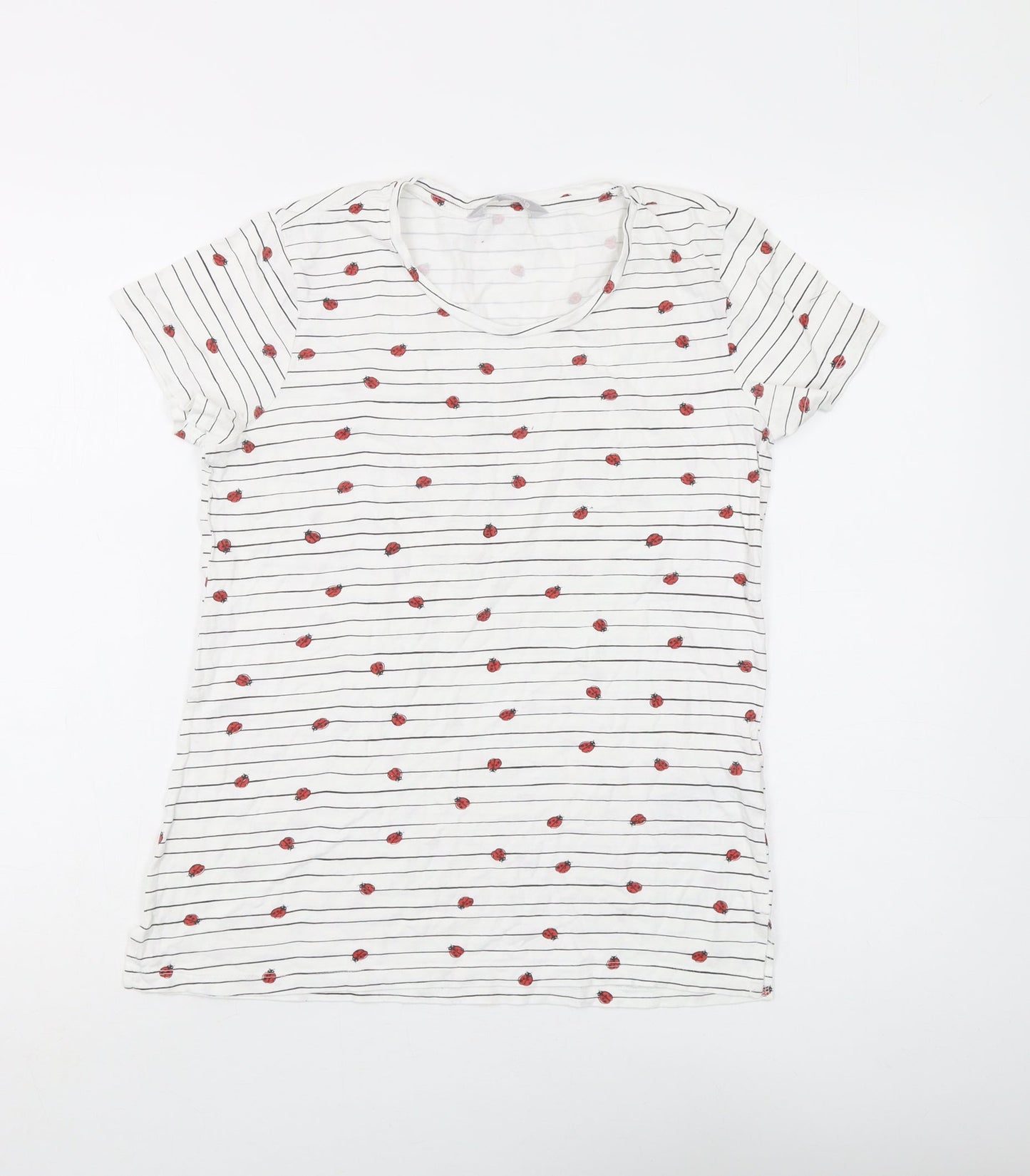 Womens UK Size 8 Red Herring White Basic T-Shirt