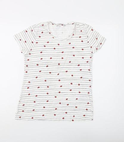 Womens UK Size 8 Red Herring White Basic T-Shirt