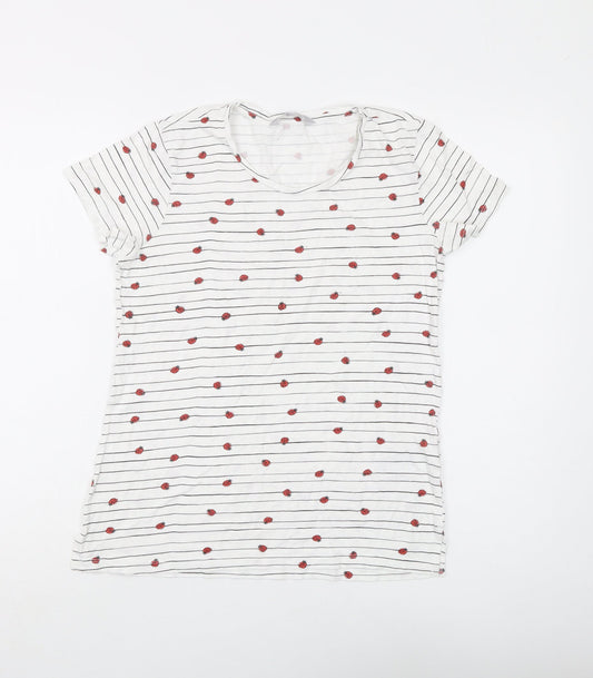 Womens UK Size 8 Red Herring White Basic T-Shirt