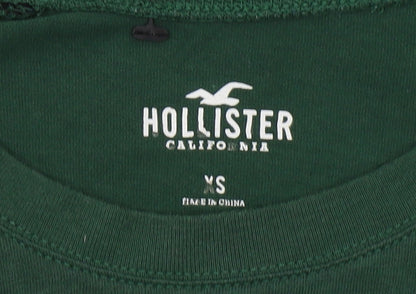 Womens UK Size XS Hollister Green Basic T-Shirt