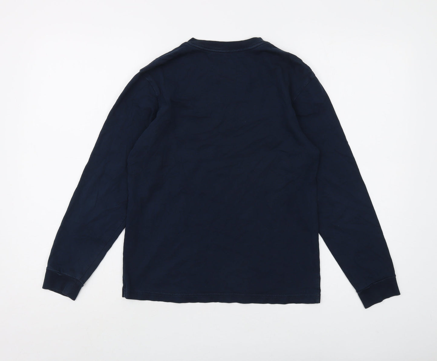 Vans Boys Blue Long Sleeve Logo T-Shirt M Cotton