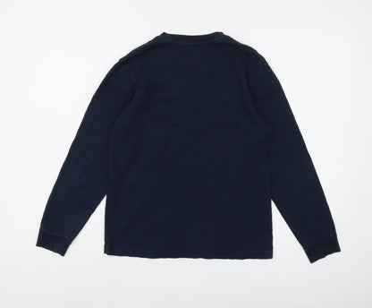 Vans Boys Blue Long Sleeve Logo T-Shirt M Cotton
