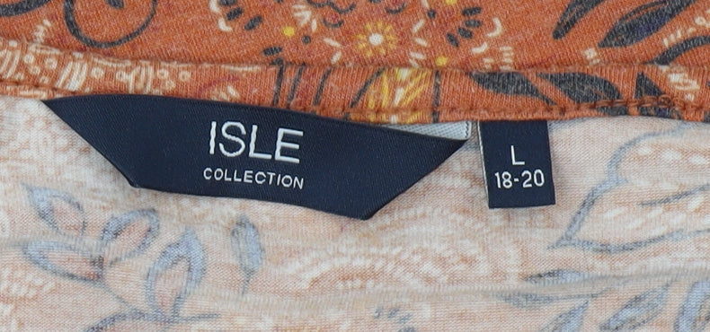 Womens UK Size L Isle Orange Basic T-Shirt