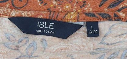 Womens UK Size L Isle Orange Basic T-Shirt