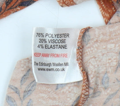 Womens UK Size L Isle Orange Basic T-Shirt
