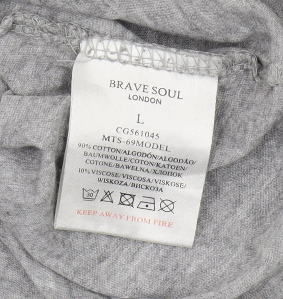 Mens UK Size L Brave Soul Grey  T-Shirt