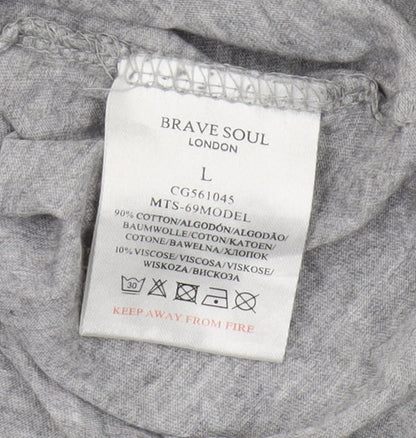 Mens UK Size L Brave Soul Grey  T-Shirt