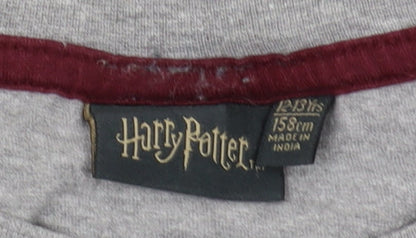 Harry Potter Boys Grey Graphic Print Long Sleeve T-Shirt 12-13Y