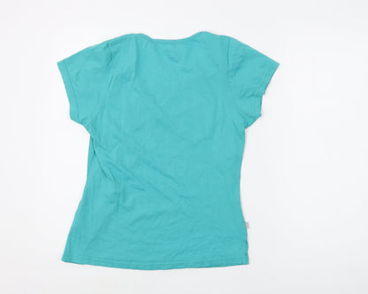 Hi-Tec Women's Blue T-Shirt M Regular Crew Neck Casual