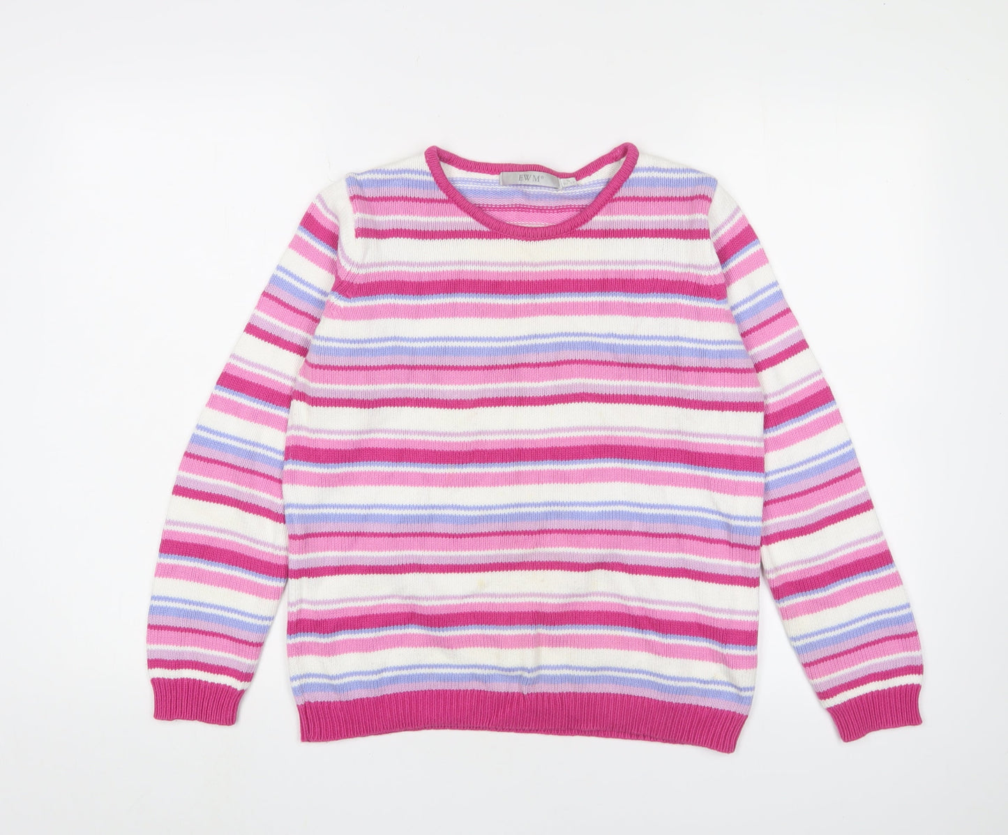EWM Women's Multicoloured Striped Pullover Jumper S