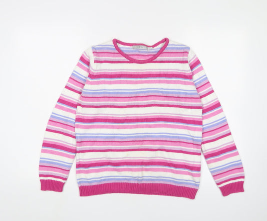 EWM Women's Multicoloured Striped Pullover Jumper S