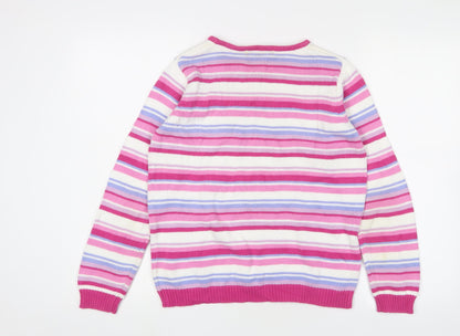 EWM Women's Multicoloured Striped Pullover Jumper S