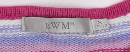 EWM Women's Multicoloured Striped Pullover Jumper S