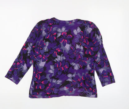 Precis Women's Purple Floral Pullover Jumper S