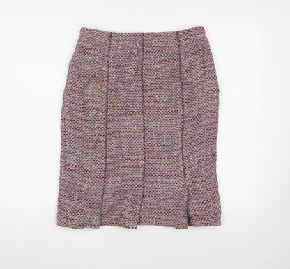 Adolfo Dominguez Women's Purple Wool Pencil Skirt Size 14