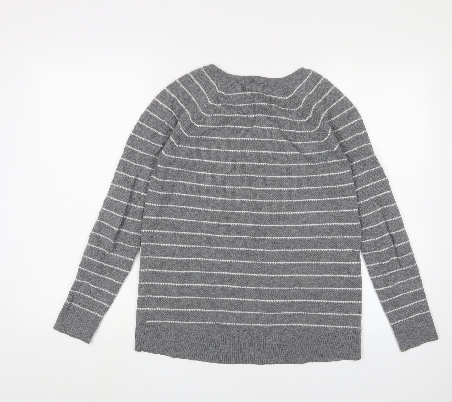 Gap Grey Striped Pullover Jumper, Size S, Unisex