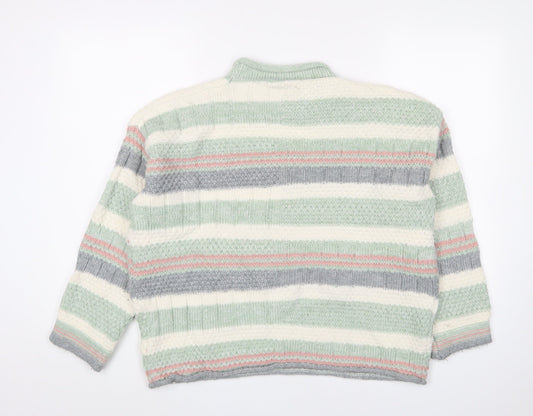 Apricot Women's Multicoloured Chunky-Knit Jumper S